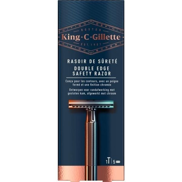 Gillette King C. Gillette Double Edge Safety Razor + 5 Mesjes