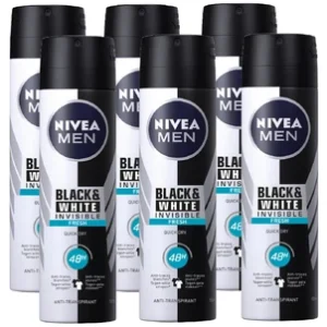 Nivea Nivea Deospray Men - Invisible Black & White Fresh 150 ml. 6 x Voordeelpak