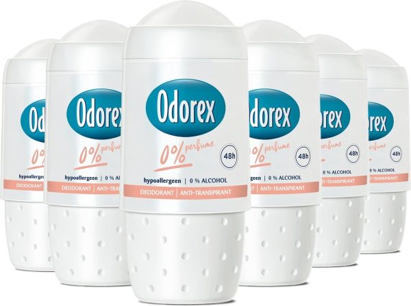 Odorex Odorex Deo Roll-on - 0% Parfum 50 ml. 6 x Voordeelpak