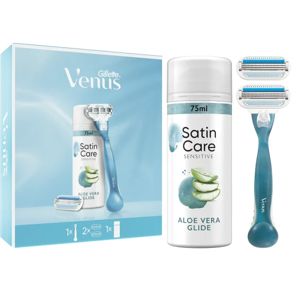 Gillette Gillette Venus geschenkset met Scheerhouder en 2 scheermesjes en Satin Care scheergel