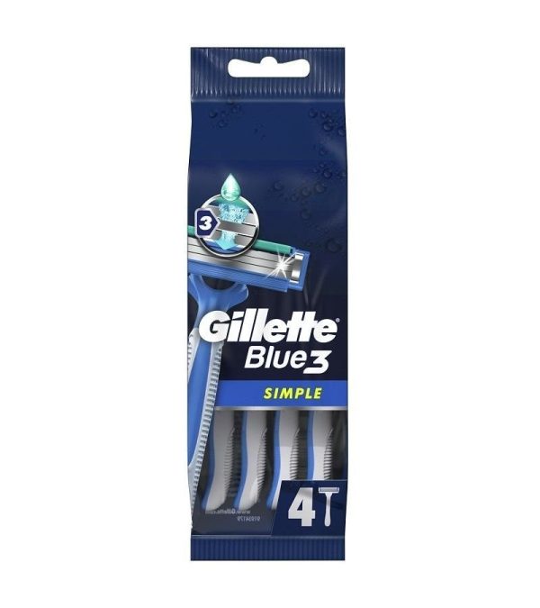 Gillette Gillette Blue 3 Simple Wegwerp Scheermesjes voor Mannen - 4 stuks