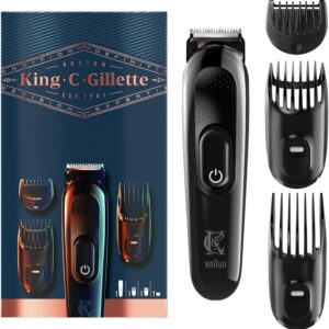 Gillette King C. Gillette Beard Trimmer Kit - Elektrische Baardtrimmer + 3 Opzetkammen