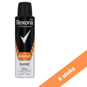 Rexona Rexona Deospray Men - Workout HI-Impact 150 ml. NL/FR 6 x Voordeelpak